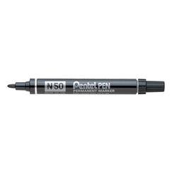 Pentel N 50 Permanent-Marker Rundspitze Schwarz 12 Stück(e)