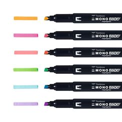 Tombow MONO edge Marker 6 Stück(e) Feine/ runde Spitze Mehrfarbig
