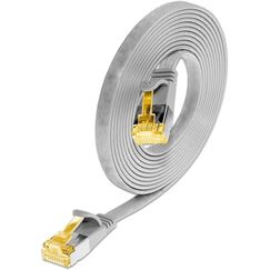 SLIM Patchcords Slim U/FTP Netzwerkkabel Blau 1 m Cat6a U/FTP (STP) Flach, Farbe: Grau