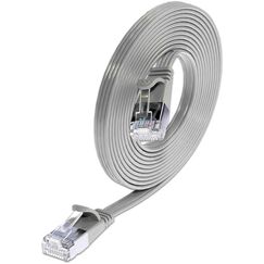SLIM Patchcords Slim STP Netzwerkkabel Grün 1 m Cat6 U/FTP (STP) Flach, Farbe: Grau