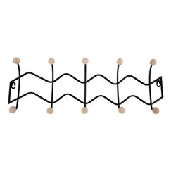 present time PT4274BK Gaderobe Wand-montiert 10 Haken Schwarz
