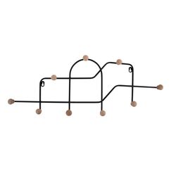 present time PT4276BK Gaderobe Wand-montiert 9 Haken Schwarz