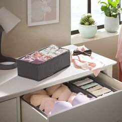 Songmics RUS08GY Aufbewahrungsbox Quadratisch Grau