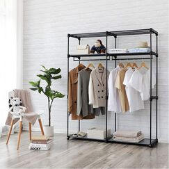 Songmics Stoffschrank mit 2 Kleiderstangen