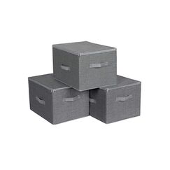 Songmics RYZB03G Aufbewahrungsbox Rechteckig Karton, Stoff Grau