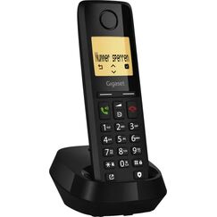 Gigaset Pure 300 Analoges/DECT-Telefon Anrufer-Identifikation Schwarz, Farbe: Schwarz
