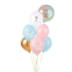 PartyDeco SB14P-308-000-6 partydekorationen Spielzeugballon, Farbe: Blau, Gold, Pink, Weiß