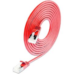 SLIM Patchcords KAT6A 10 Gigabit Lightpatchkabel, 0,50m, U/FTP, Ø 3,8mm, rot, 90-Pack