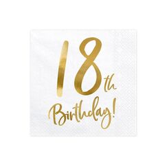 PartyDeco SP33-77-18-008 Papierserviette Papier Weiß, Gold 20 Stück(e)
