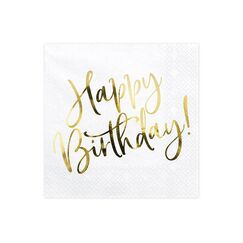PartyDeco SP33-79-008-019 Papierserviette Papier Gold, Weiß 20 Stück(e)