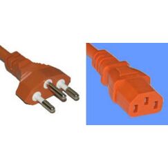Diggelmann SPCOI10-05 Stromkabel Orange 0,5 m T12 C13-Koppler