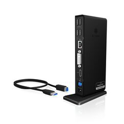 ICY BOX IB-DK2241AC, 11 in 1 USB 3.2 Gen 1 Notebook Dockingstation, USB 3.2 Gen 1 auf: 2x USB 3.2 Gen 1+2x Video(HDMI+DVI)+1xGigabitLAN+4xUSB 2.0+Audio+Charge