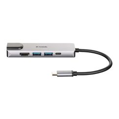 D-Link DUB-M520 laptop-dockingstation & portreplikator Kabelgebunden Thunderbolt 3 Aluminium