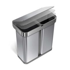 simplehuman ST2036 Mülleimer 58 l Rechteckig Edelstahl Silber