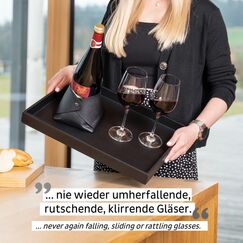 Silwy TA-415315-01-A Serviertablett Klassisches Serviertablett Rechteck Schwarz