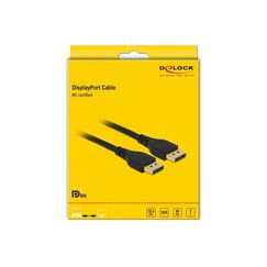 DeLOCK DisplayPort Kabel 8K 60 Hz 2 m DP 8K zertifiziert ohne Einrastfunktion