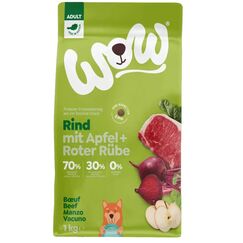 WOW.Pet WDA1000BE Hunde-Trockenfutter 1 kg Adult Apfel, Rind, Rote Bete