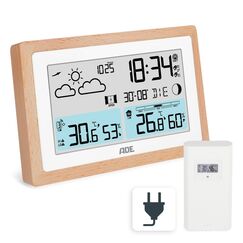 ADE WS2402-1 Digitale Wetterstation Weiß LCD Akku