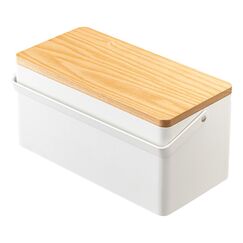 Yamazaki 5060 Aufbewahrungsbox Rechteckig ABS, Baumwolle, Polyester, Stahl, Holz Weiß, Holz