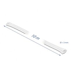 DeLOCK Geflechtschlauch dehnbar 10 m x 3 mm weiß