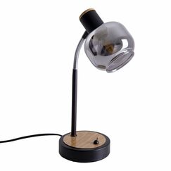 Näve 3185922 Tischleuchte E14 LED Schwarz, Grau, Natürlich/Natur