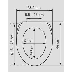 Diaqua HOLLYWOOD Harter Toilettensitz Grau