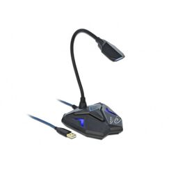 DeLOCK Desktop USB Gaming Mikrofon mit Schwanenhals und Mute Button