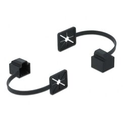 DeLOCK Staubschutz für RJ45 Stecker mit Befestigungsclip schwarz