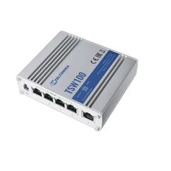 Teltonika TSW100 Netzwerk-Switch Gigabit Ethernet (10/100/1000) Power over Ethernet (PoE) Blau, Metallisch
