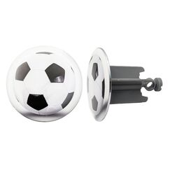 Diaqua Football Ablaufstopfen Pop-up-Abflussstopfen Schwarz, Weiß Kunststoff, Messing