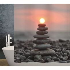 Diaqua Zen Duschvorhang Polypropylen (PP), Kunststoff, Polyester Silber