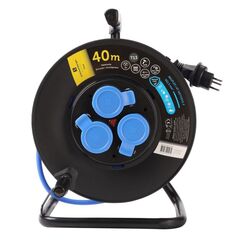 M. Schönenberger 85.552.13.40BF Verlängerungskabel 40 m 3 AC-Ausgänge Drinnen/Draußen Schwarz, Blau