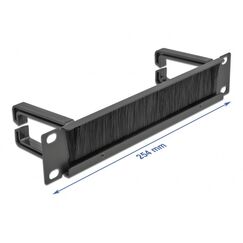 DeLOCK 10″ Kabelmanagement Bürstenleiste mit 2 Bügeln 1 HE schwarz