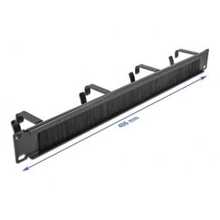 DeLOCK 19″ Kabelmanagement Bürstenleiste mit 4 Bügeln 1 HE schwarz
