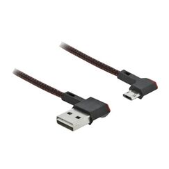 DeLOCK EASY-USB 2.0 Kabel Typ-A Stecker zu EASY-USB Typ Micro-B Stecker gewinkelt links / rechts 0,5 m schwarz