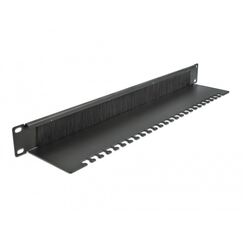 DeLOCK 19″ Kabelmanagement Bürstenleiste mit Kabelabfangplatte 1 HE schwarz