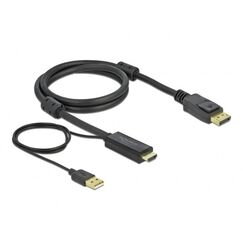 DeLOCK HDMI zu DisplayPort Kabel 4K 30 Hz 1 m, Länge: 1 m