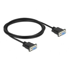 DeLOCK Seriell Kabel RS-232 D-Sub9 Buchse zu Buchse Nullmodem mit schmalem Steckergehäuse 2 m
