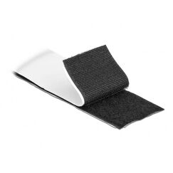 DeLOCK Klettband selbstklebend mit Haft- und Flauschband L 10 m x B 50 mm schwarz