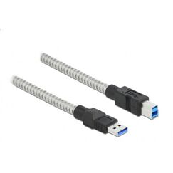 DeLOCK USB 3.2 Gen 1 Kabel Typ-A Stecker zu Typ-B Stecker mit Metallmantel 2 m, Länge: 0,5 m