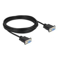 DeLOCK Seriell Kabel RS-232 D-Sub9 Buchse zu Buchse Nullmodem mit schmalem Steckergehäuse 5 m