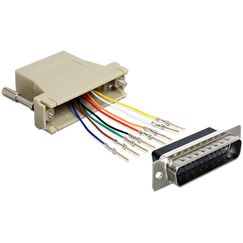 DeLOCK 65433 Kabeladapter Sub-D 25p RJ45 Schwarz, Grau, Silber