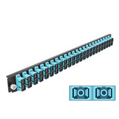 DeLOCK 19″ LWL Spleißbox Frontblende 24 Port SC Duplex aqua