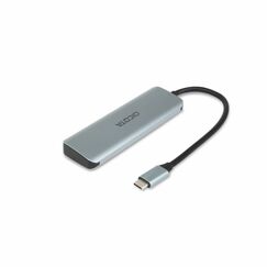 DICOTA D32061 Schnittstellen-Hub USB Typ-C 10000 Mbit/s Silber