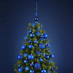 G. Wurm 10028711 Christbaumschmuck Weihnachtsschmuck-Set Kunststoff Blau 111 Stück(e)