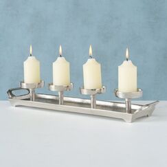 Boltze 2015927 Kerzenständer Aluminium, Nickel Silber
