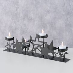 Boltze 2083974 Kerzenständer Eisen, Metall Schwarz