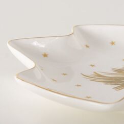 Boltze 2084218 Dekorative Schüssel Gold, Weiß Knochen, Keramik