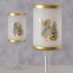 Boltze 2084329 Laterne Kerze Gold, Weiß