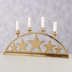 Boltze 2084376 Kerzenständer Aluminium, Metall Gold